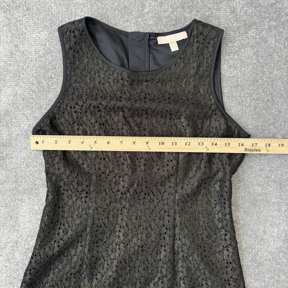 Banana Republic Tank Top Womens 4 Gold Lace Sleeveless Blouse Lined Zip Back - Picture 5 of 7